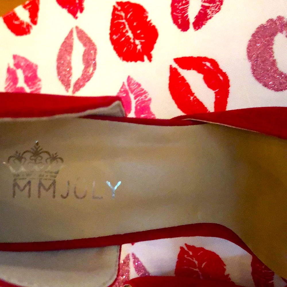 Sold! NEW MMJoly 💋 Red Suede Bow Stilettos - Picture 9 of 9